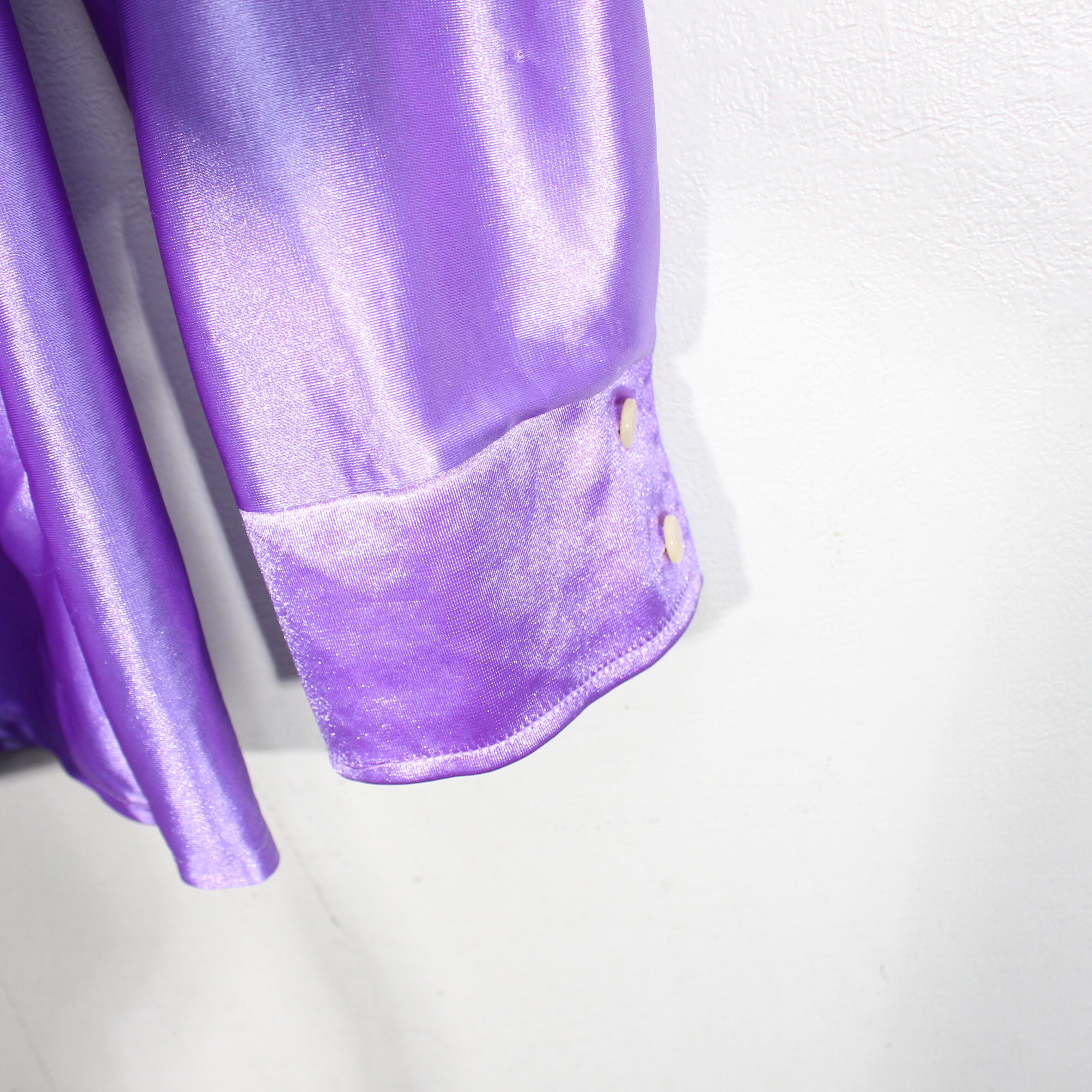 USA VINTAGE PURPLE COLOR SATIN DESIGN SHIRT/アメリカ古着パープル
