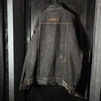 Johnny Blaze / ジョニーブレイズ ブラックデニム カバーオール / 刺繍・メタルパッチ・刻印ボタン / オーバーサイズ ストリート