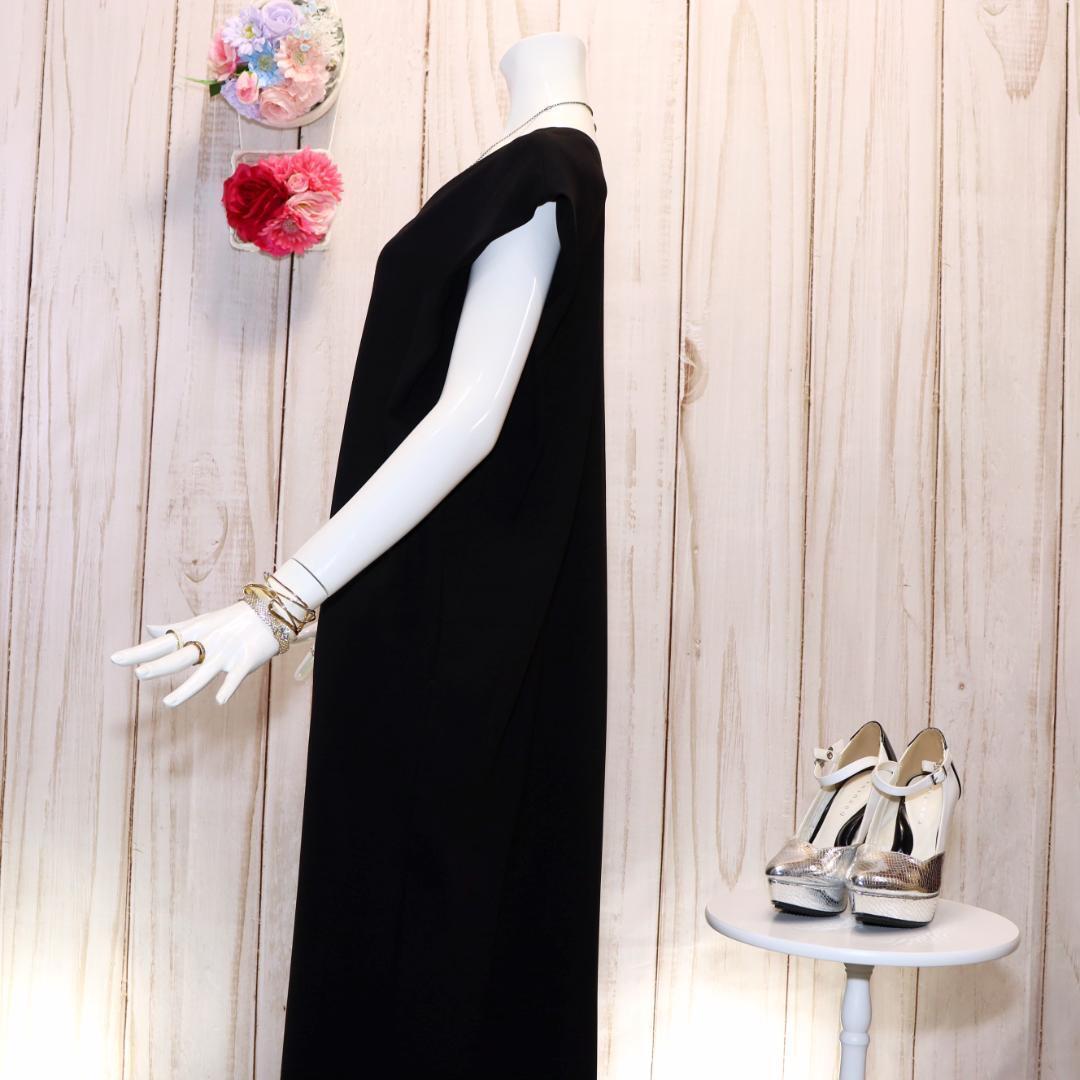 ブレンヘイム フレンチスリーブロングワンピ S ゆったりシルエット 黒 ブレンヘイム フレンチスリーブロングワンピ S ゆったり