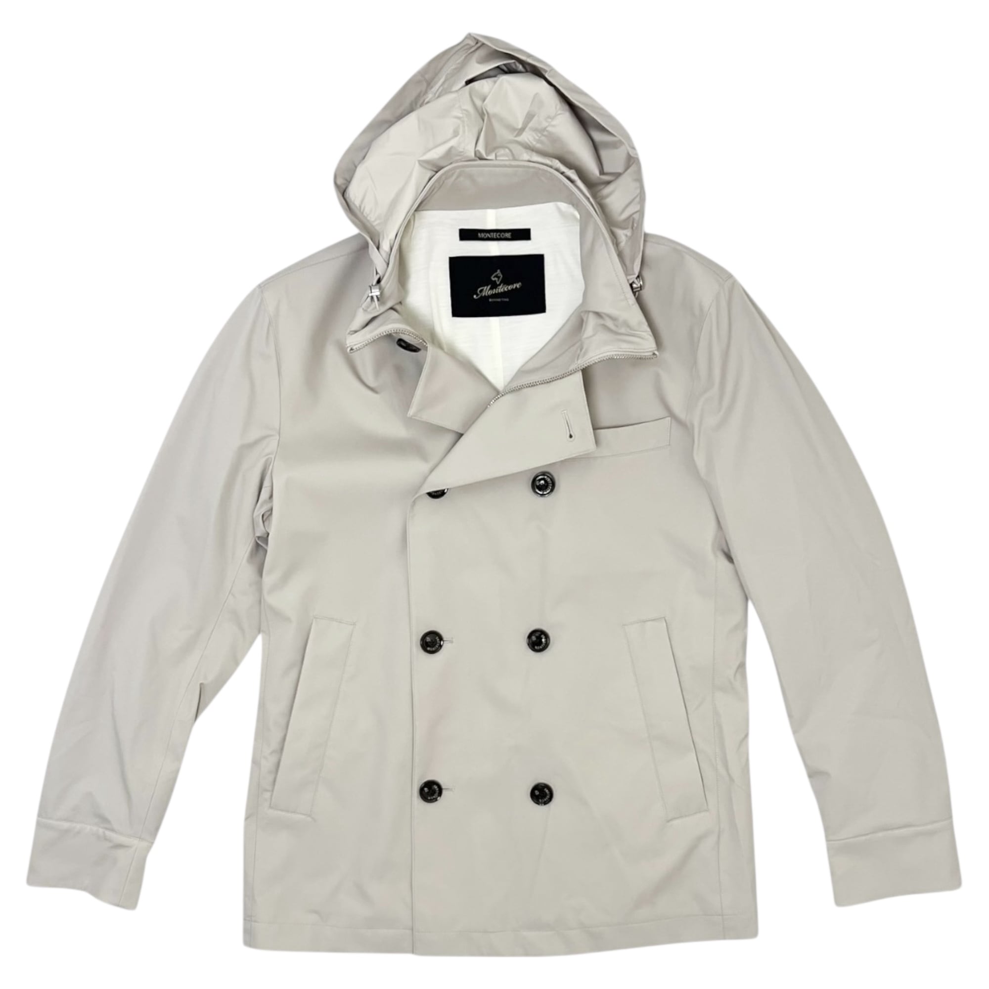 Montecore(モンテコーレ)ピーコート型 ダブルフロントジャケット(ウールジャージライニング)/IVORY