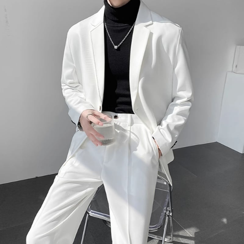 アシメトリーステッチジャケット&パンツ セットアップ 2カラー LB0388