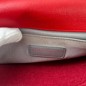 【最終処分SALE】CHANEL シャネル ワイルドステッチ ボーイシャネル レザー ショルダーバッグ レッド A-8201
