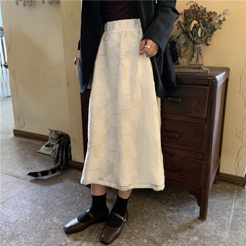 ルーズホワイトスカート スプリング 春物 萌量不足146127902