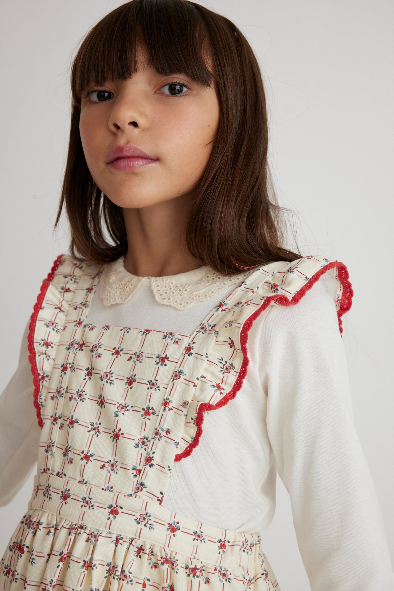 Bébé Organic ワンピース 4Y 25AW】Bebe Organic(べべオーガニック)Lissy Apron Dress Geometric