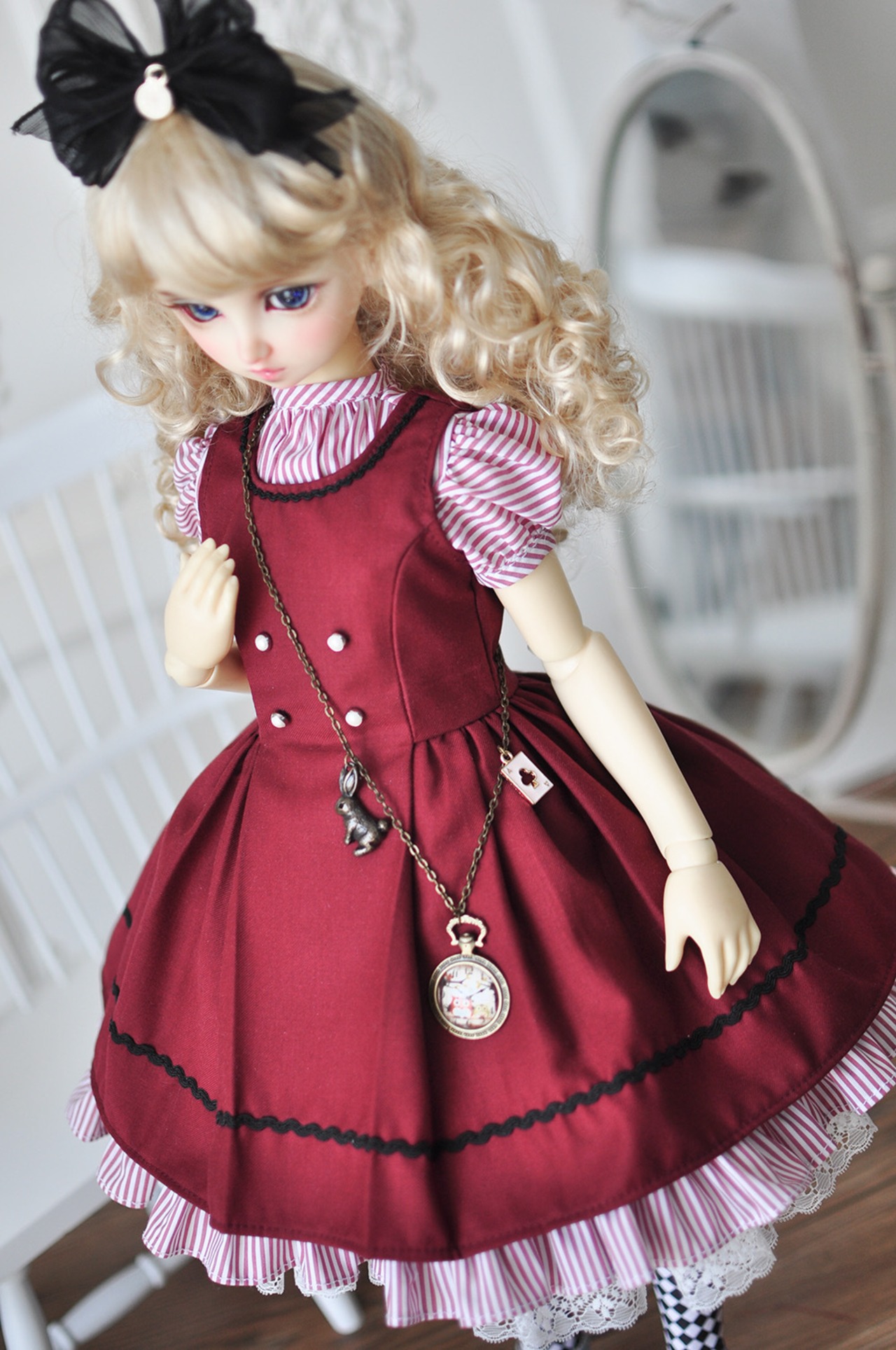 BJDドール用衣装セット MDD/MSDサイズ通用全2色 双子 球体関節人形 