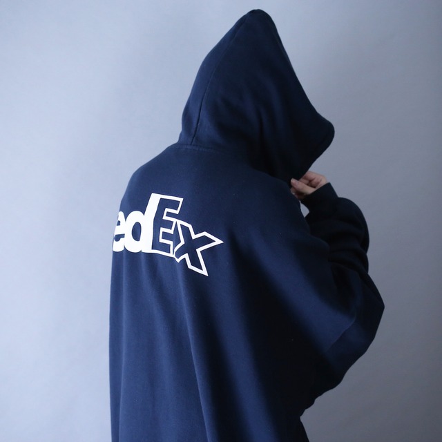 "FedEx" super over silhouette front and back printed sweat parka