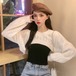 ✞ ニットブラウス ショート ロング ✞ゴスロリ SM ミリ 甘ロリ クラロリ 和ロリ エレガント 黒ロリ 姫ロリ 華ロリ BB-BB88142134318