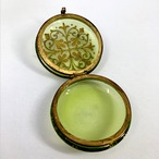 緑ガラスのジュエリーケース　蝶番ケース　 15otb2