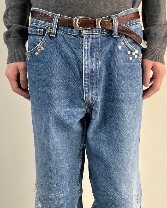【Hannah Creak】Studded Jeans Wide Leg