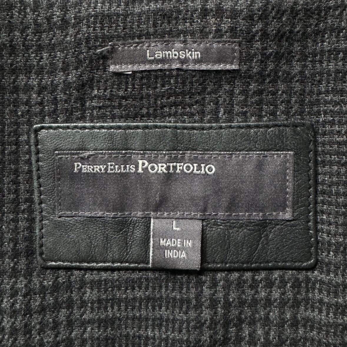 〜00s perry ellis portfolio ラムレザージャケット L 00s perry ellis portfolio ラムレザージャケット L