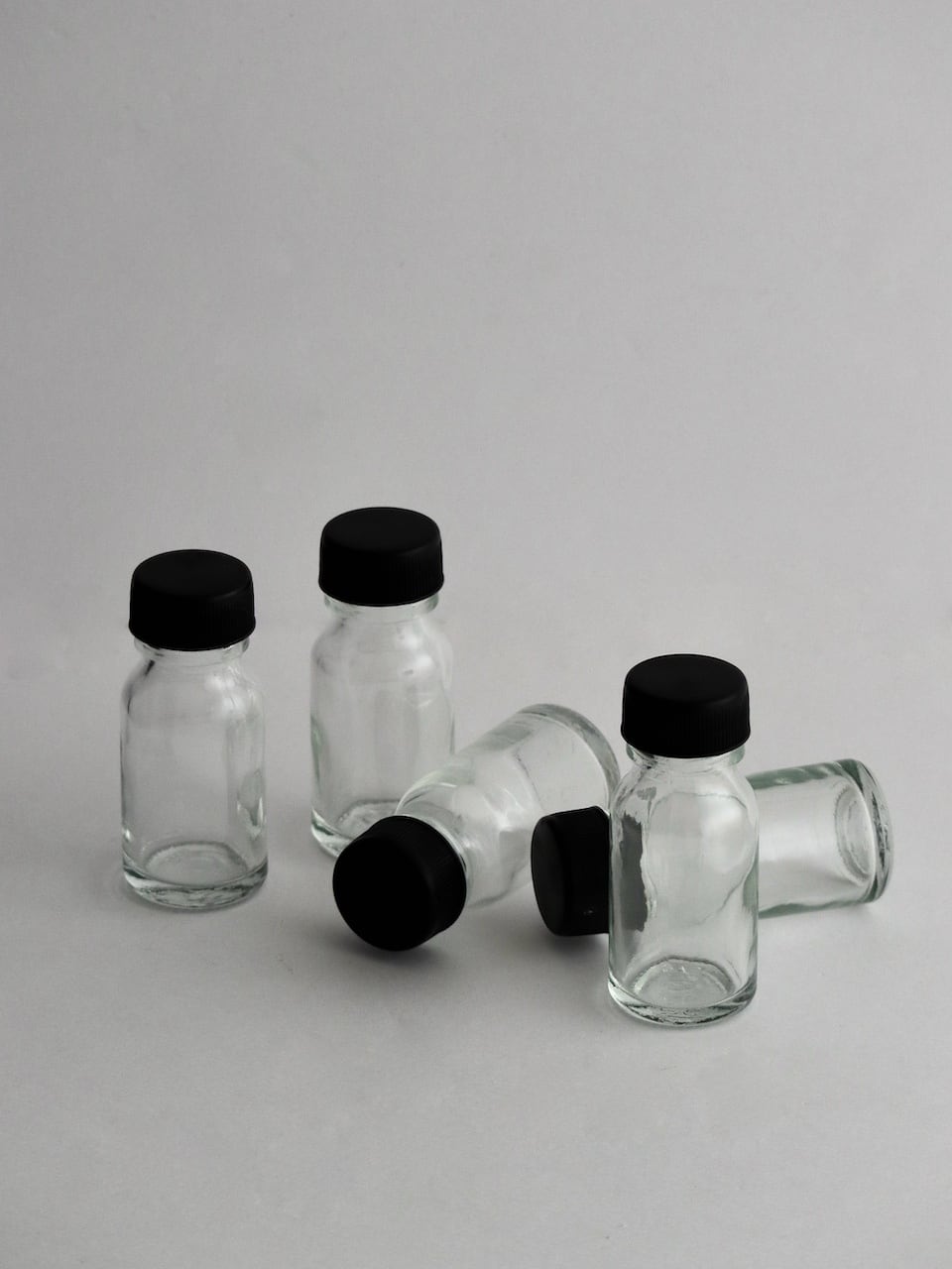ガラス小瓶 15ml 中蓋付き(クリア)|Glass Bottle 15ml with Inner Cap - Clear