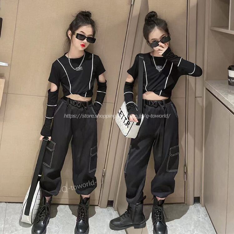 1 170 セットアップ 2点セット ダンス トップス パンツ 長袖 秋冬 キュート オシャレ 韓国版 可愛い 女の子 子供服 韓国版 可愛い Q Toworld キュートワールド 子供服