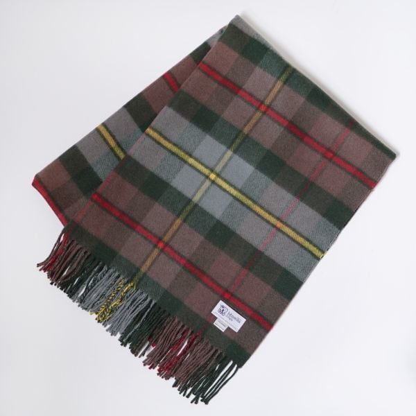ジョンストンズ Johnstons カシミヤ大判ストール モスグリーン タータンチェック ストール カシミア 100% 230327-61