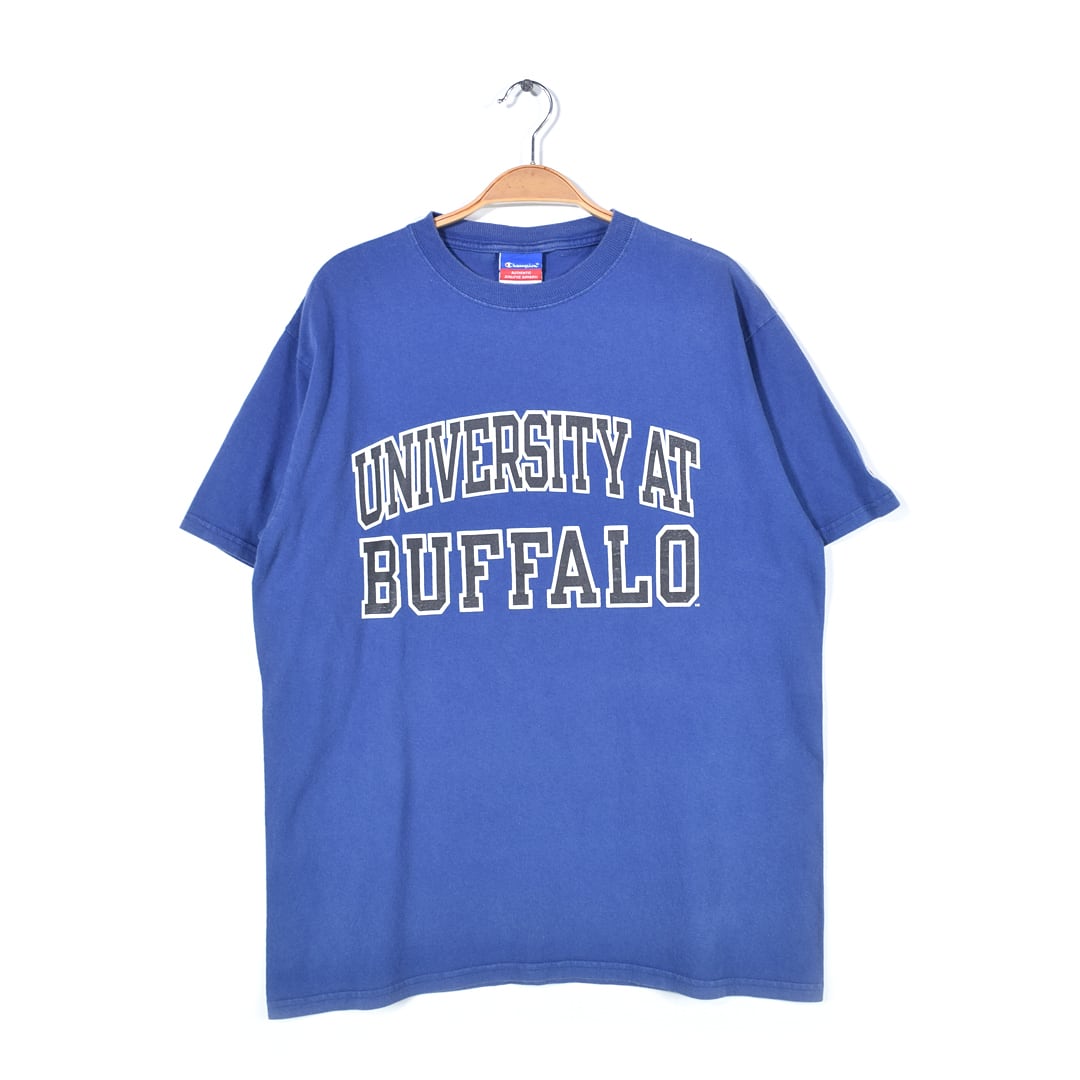 00s チャンピオン Tシャツ カレッジ ダークブルー UNIVERSITY AT BUFFALO コットン オールド CHAMPION サイズL 古着 @BD0042