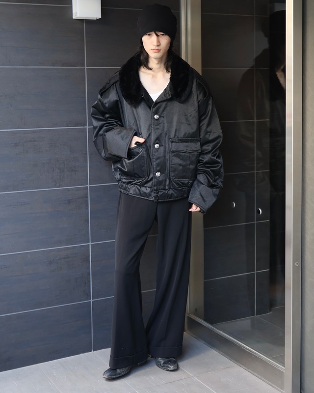 over size arm volume fur blouson