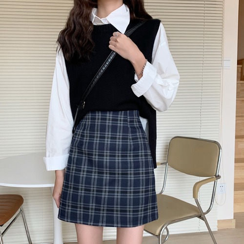 ✞ ♡スタンダードチェック柄スカート 今年流行☆♥カワイイ♥Aライン レトロ ✞ゴスロリ SM ミリ 甘ロリ クラロリ 和ロリ エレガント 黒ロリ 姫ロリ 華ロリ BB-BB50026536710