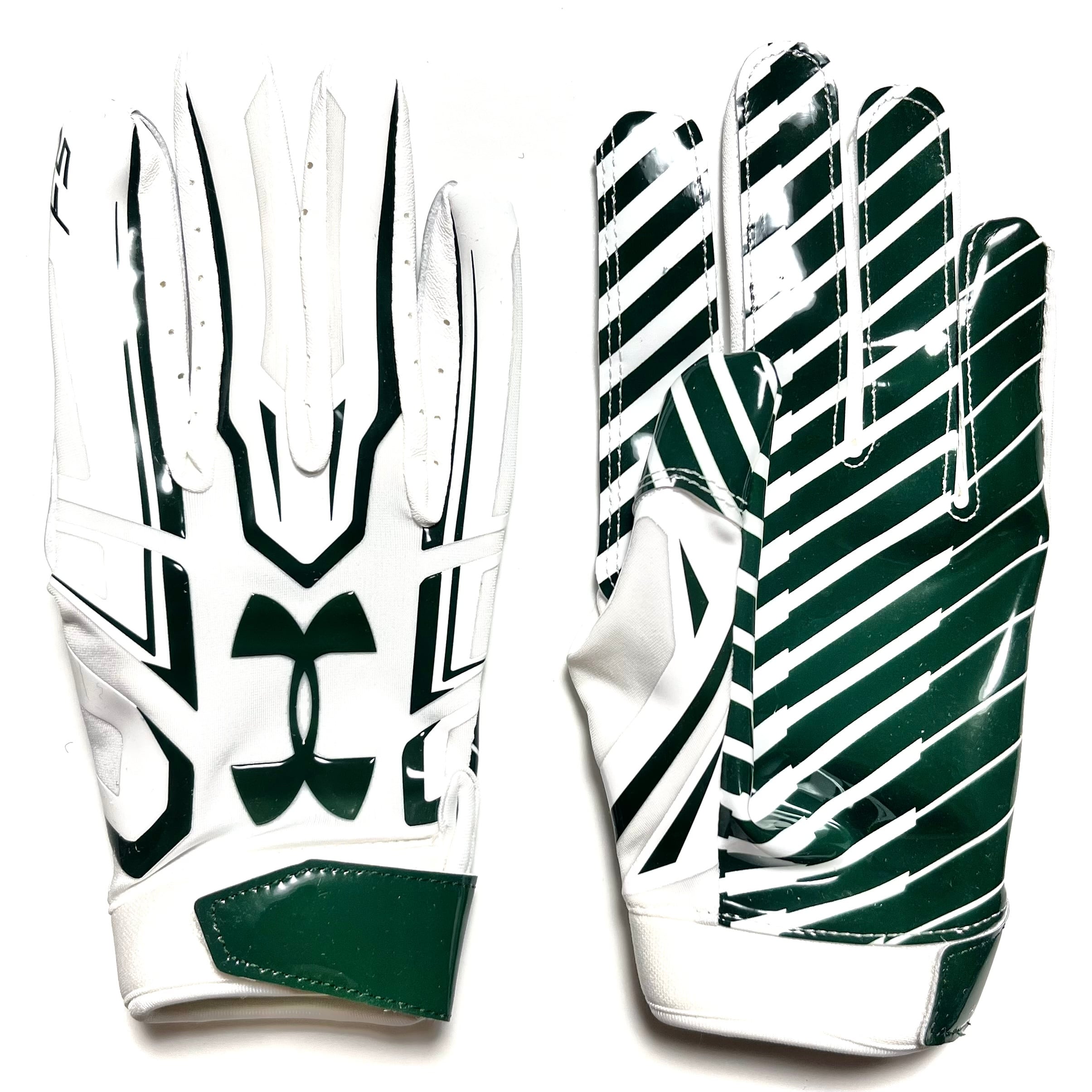 【L】UA Fierce VI ホワイトグリーン アメフト グローブ UA F5 GLOVE ホワイト・グリーン アメフト グローブ | END ZONE/エンド