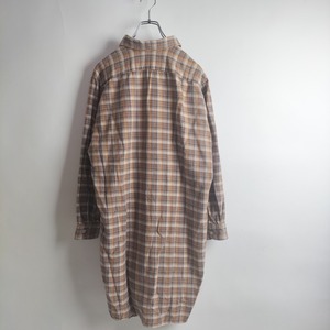 ユーロ　チェック　ロング　グランパシャツ　ユニセックス