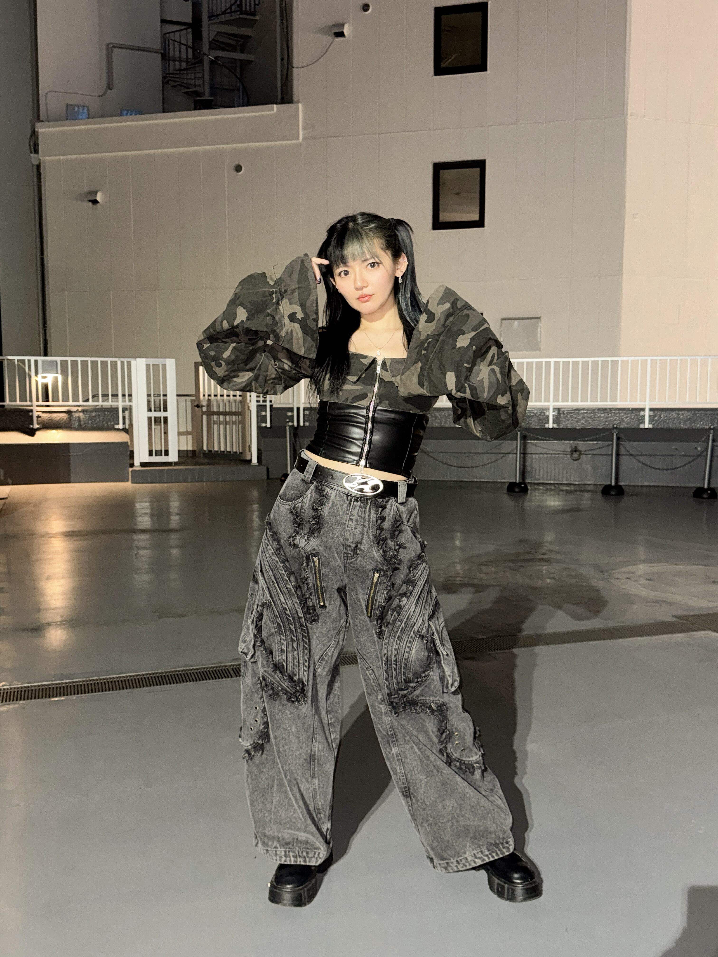 BARCON カモフラコルセットトップス Y2K グランジ | 韓国系ユニ