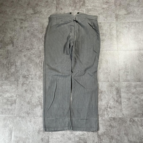 40s ファーマーズ コットンピケ フレンチワーク グレー パンツ W37 詳細写真3