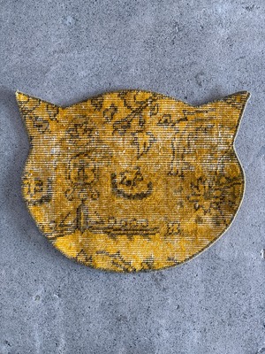 ヴィンテージ　トルコラグ　トルコ絨毯　キャットマット　50x40　CAT112