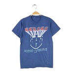 70s カンサス ヴィンテージTシャツ AUDIO VISIONS プログレ ネイビー ロックTシャツ サイズM相当 古着 @AAD1043
