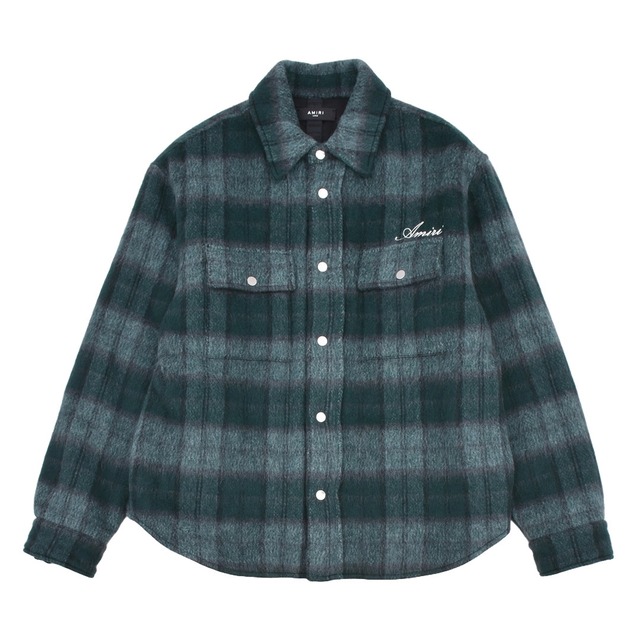 【AMIRI】BRUSHED PLAID OVERSHIRT(AQUA)