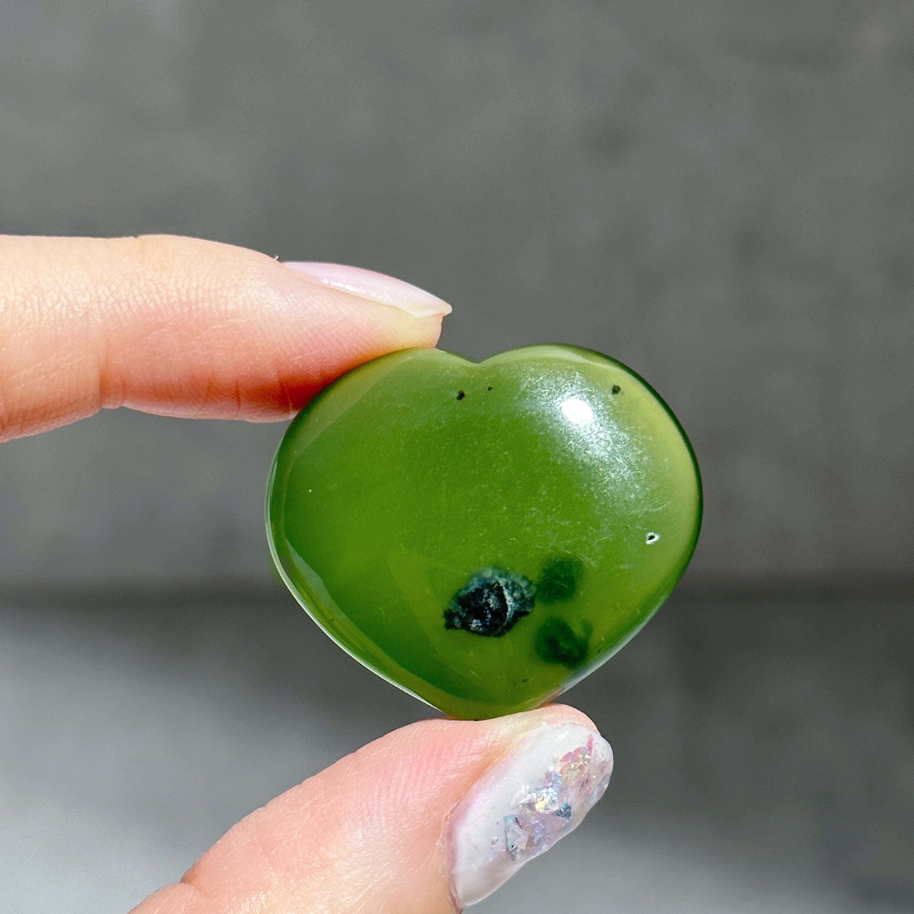 パイライト入り◎サーペンティン ハート01♡Serpentine Heart♡天然石・鉱物・パワーストーン