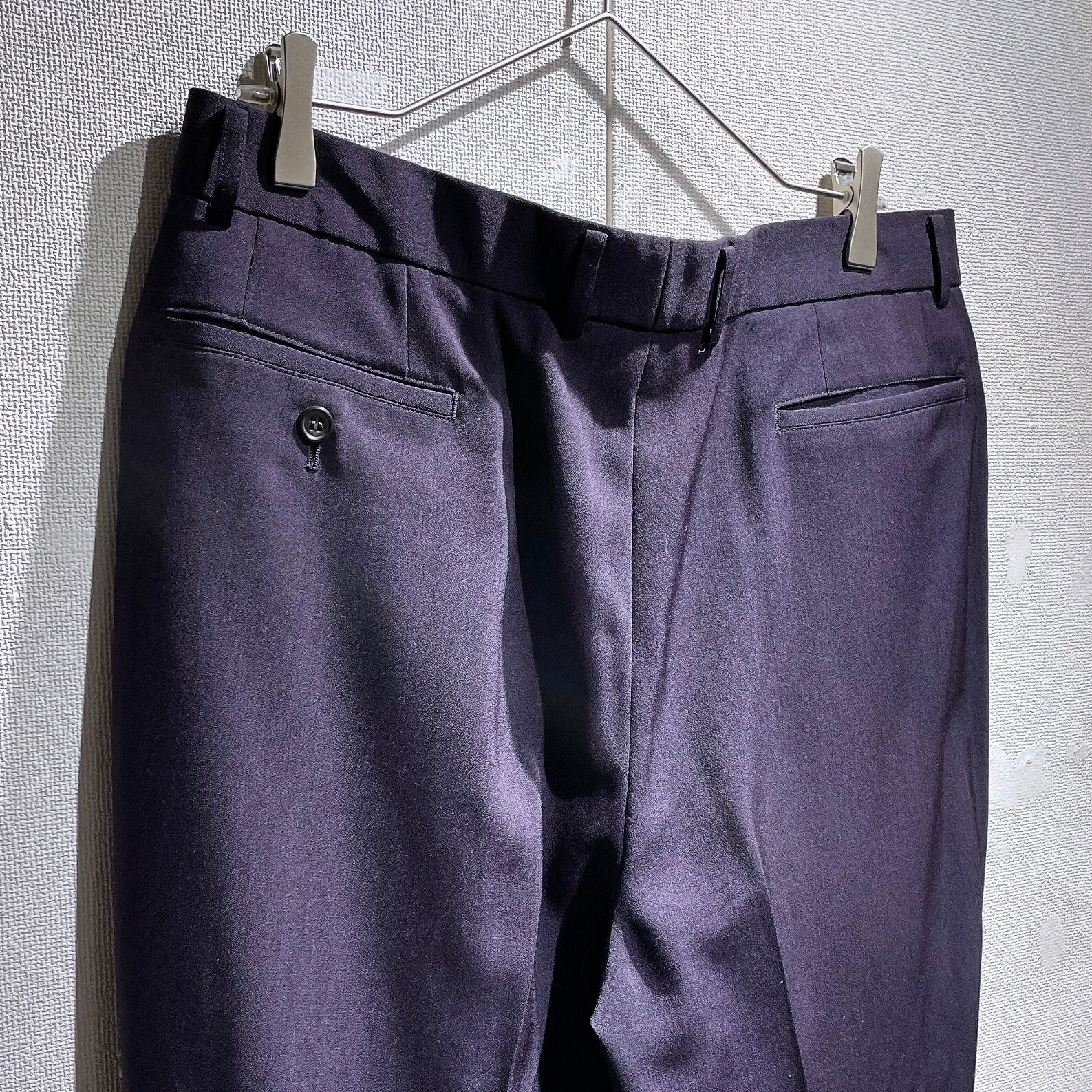 1990s Beautiful purple color vintage wide two tuck slacks pants