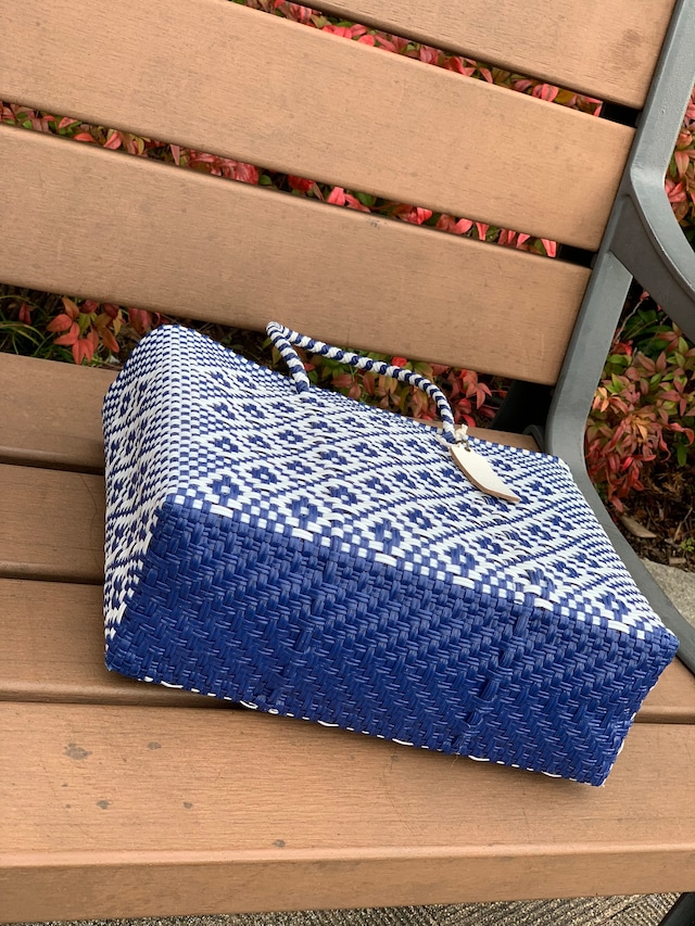 XS Mercado Bag (Normal handle) White/Blue