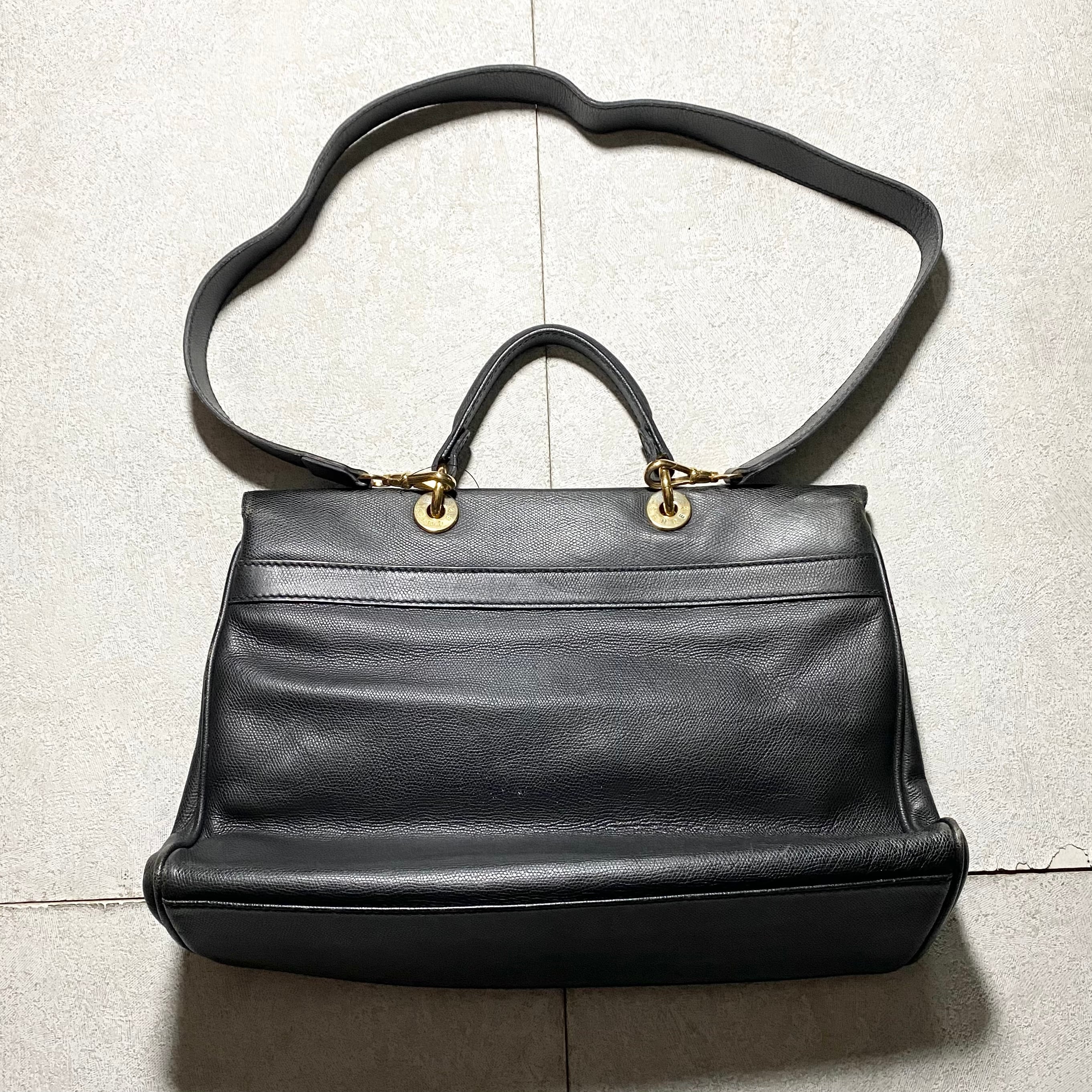 JIL SANDER black leather 2way bag | NOIR ONLINE