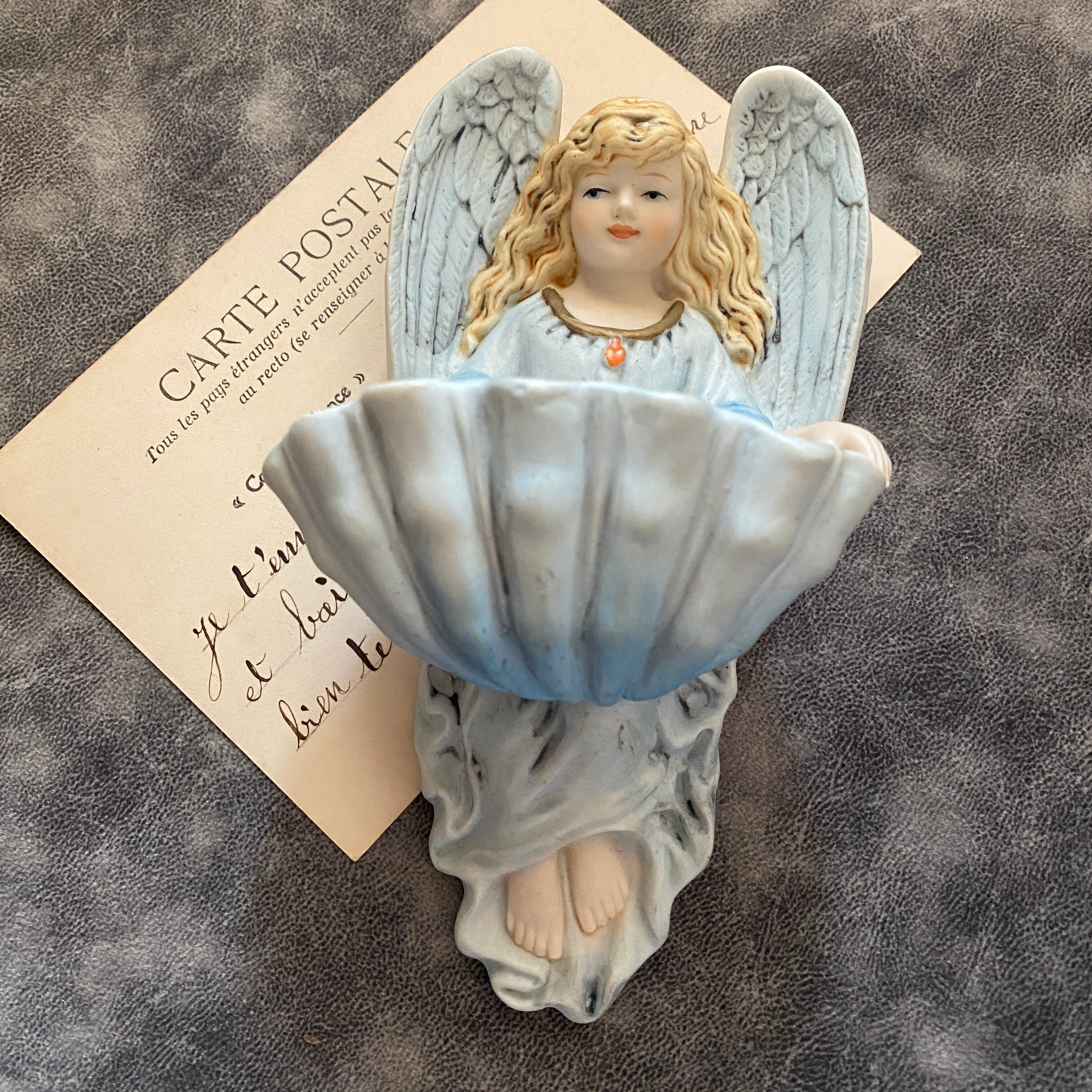 フランス窯アンティークエンジェル聖水盤【The Pale Blue Healing