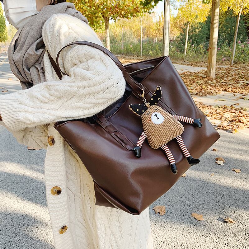 オータムウィンターレディーススタンダードショルダーバッグレッド レトロ 秋物 冬物 トートバッグ 手作りハンドバック33359097308