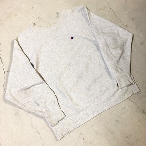 ⊕1990'S CHAMPION GRAY SOLID REVERSE WEAVE SWEAT SHIRT