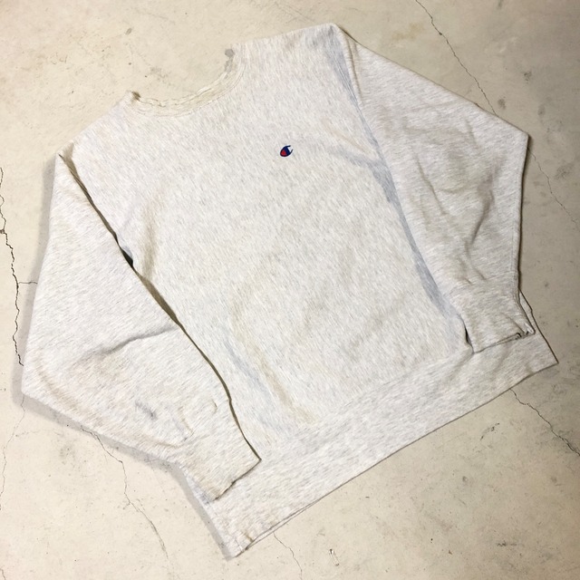 ⊕1990'S CHAMPION GRAY SOLID REVERSE WEAVE SWEAT SHIRT