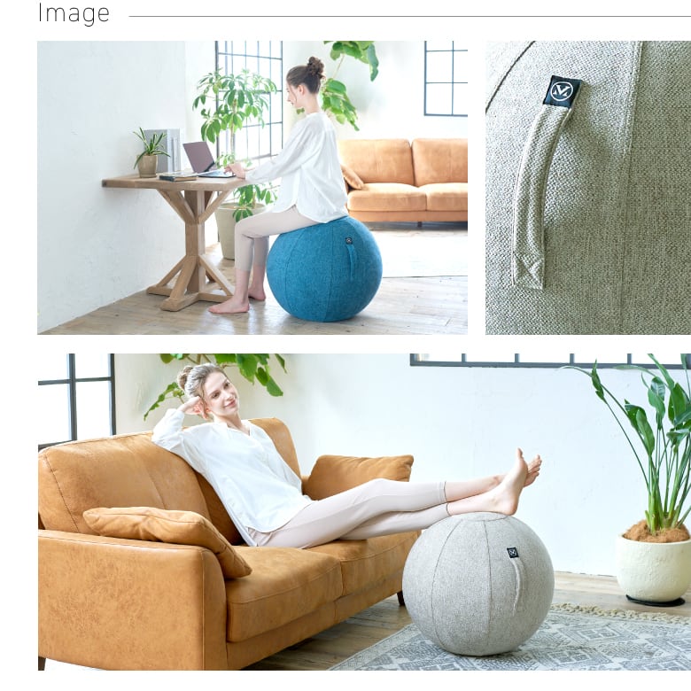 MIVIOS バランスボール シェリア 55cm サンドベージュ MVS355 | ALINCO