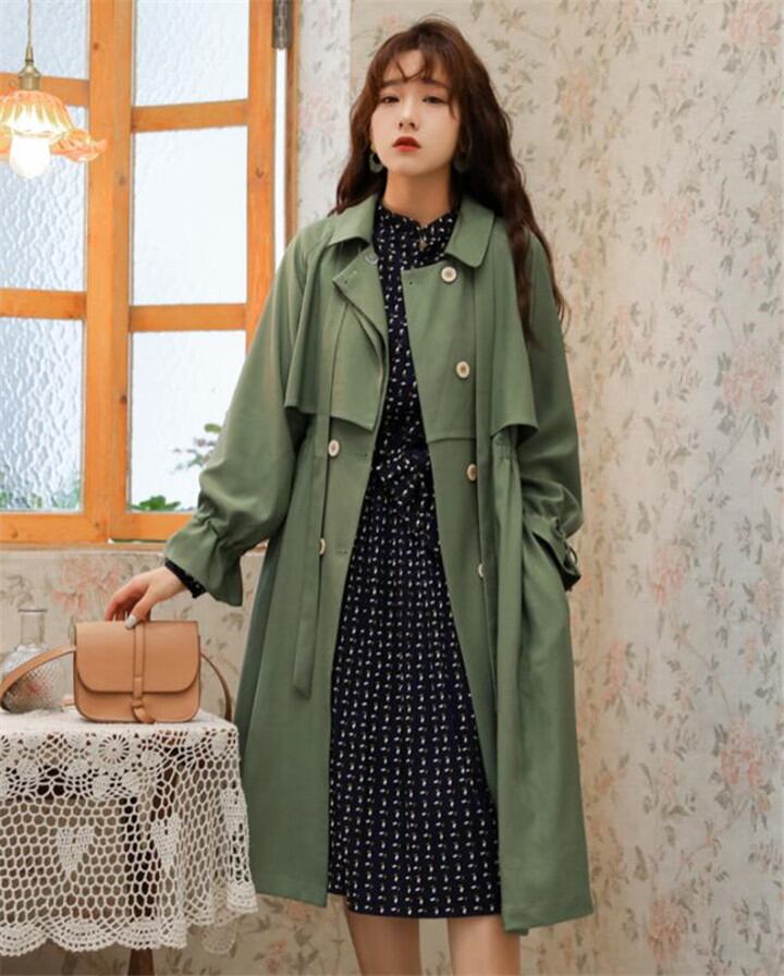 秋の新作発売*韓国ファッションコレクション ウインドブレーカー 中・長セクション レトロ コート