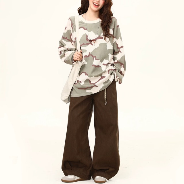 camouflage waffle long tee　迷彩ワッフルロングティー　J2135