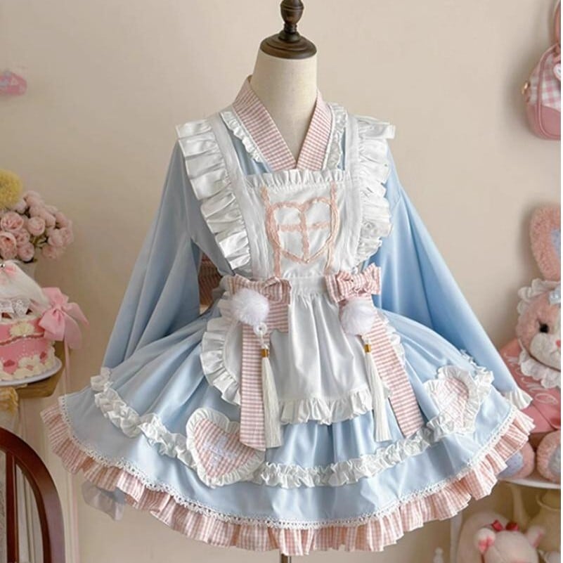 ゆめかわ♡全4カラー 大正ロマン 和ロリメイドセット kos32 ゆめかわ♡全4カラー 大正ロマン 和ロリメイドセット kos32