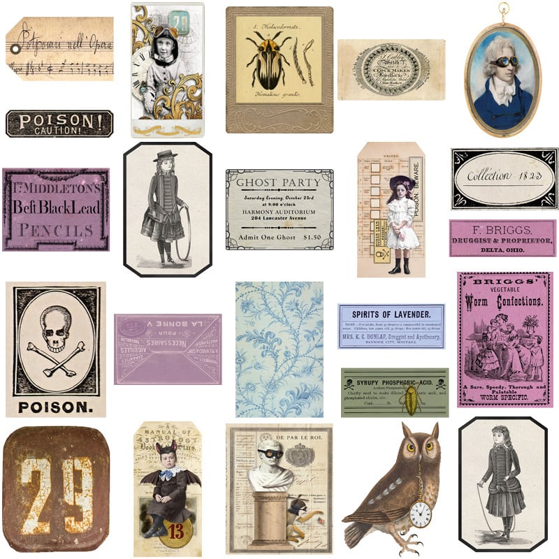 カラフルアンティーク（50枚入） code:5818 】シール ステッカー