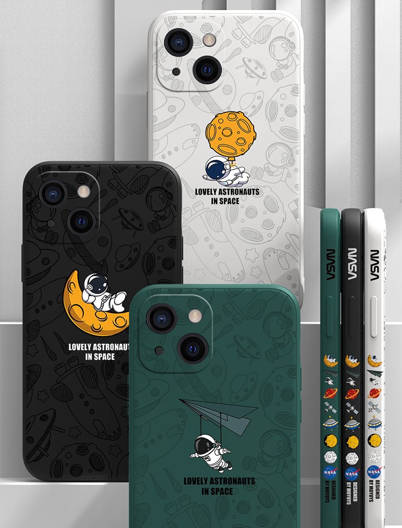 iPhone13ケース シリコン iPhone 13Proケース 宇宙飛行士 iPhone13