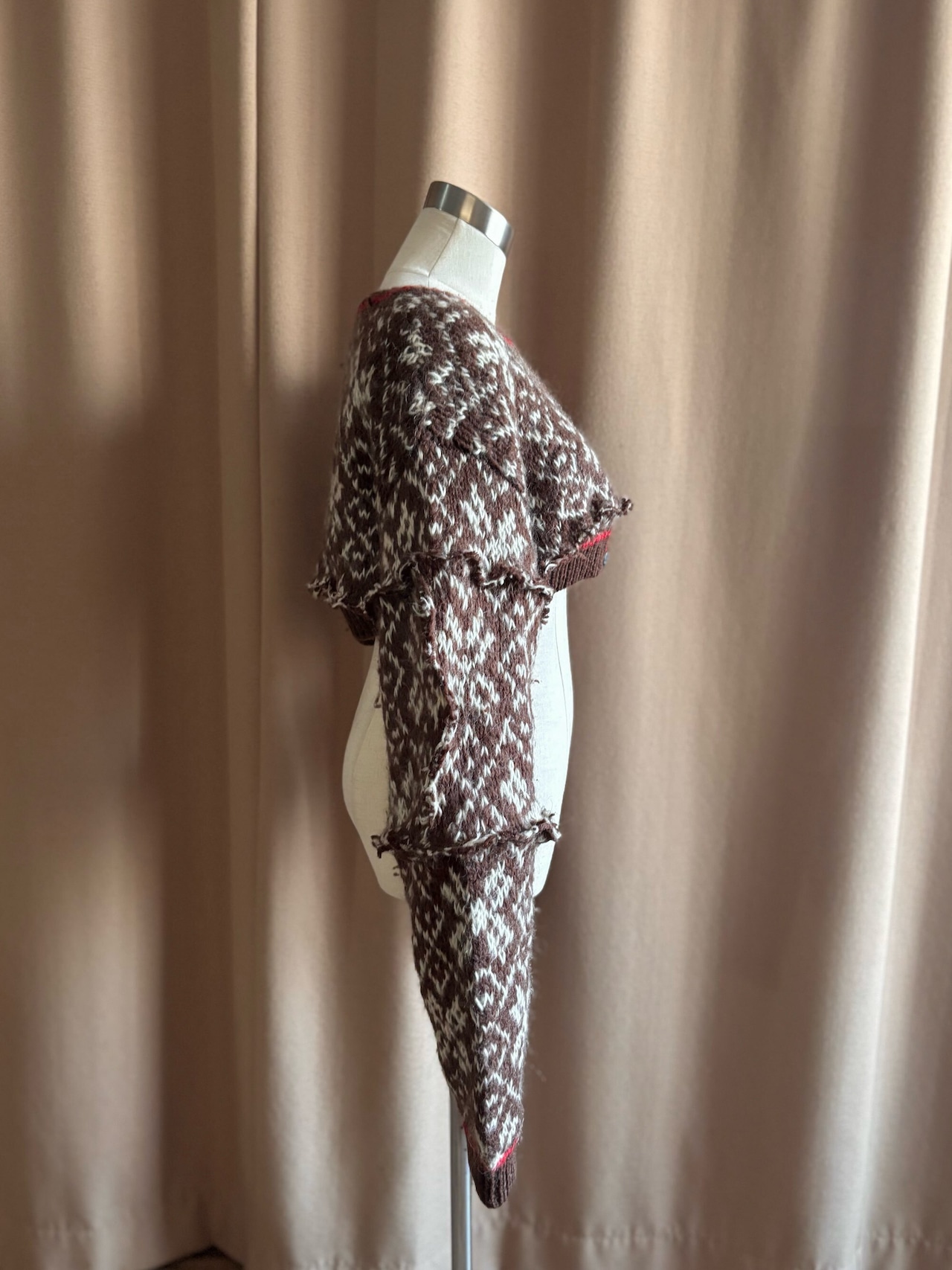 chocolate nordic pattern remake knit cardigan-5074-11