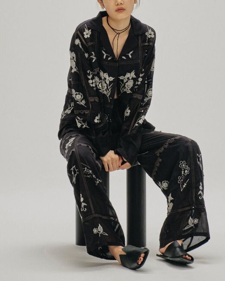 todayful マスタード　ペイントシャツ TODAYFUL(トゥデイフル) Embroidery Patchwork Shirts | サウス