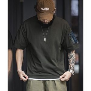 Sleeve-Pocket Loose T-Shirt【G1046】