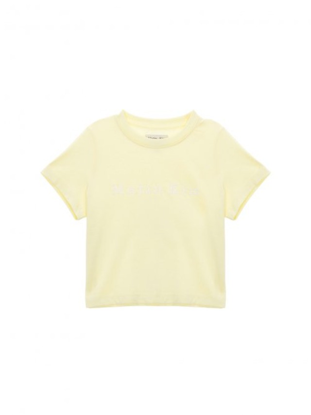 [MATIN KIM] MATIN EMBROIDERY LOGO CROP TOP IN LIGHT YELLOW