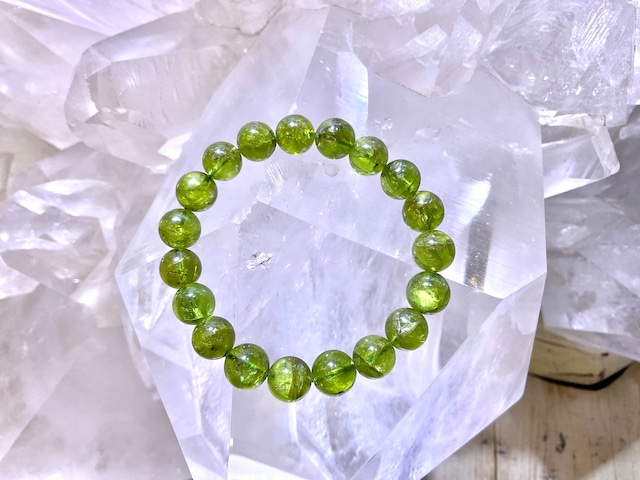 【超希少】10ミリ玉ペリドットブレスレット