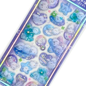 カミオジャパン　ぷくぷくしゃぼんシール　ぽんぽんシマエナガ