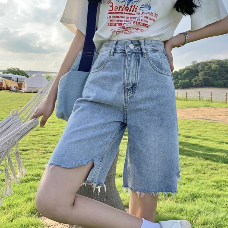 ジーンズ サマーハイウェストサイドパンツ レディース レッド 夏物 YY-ファッション41307111580