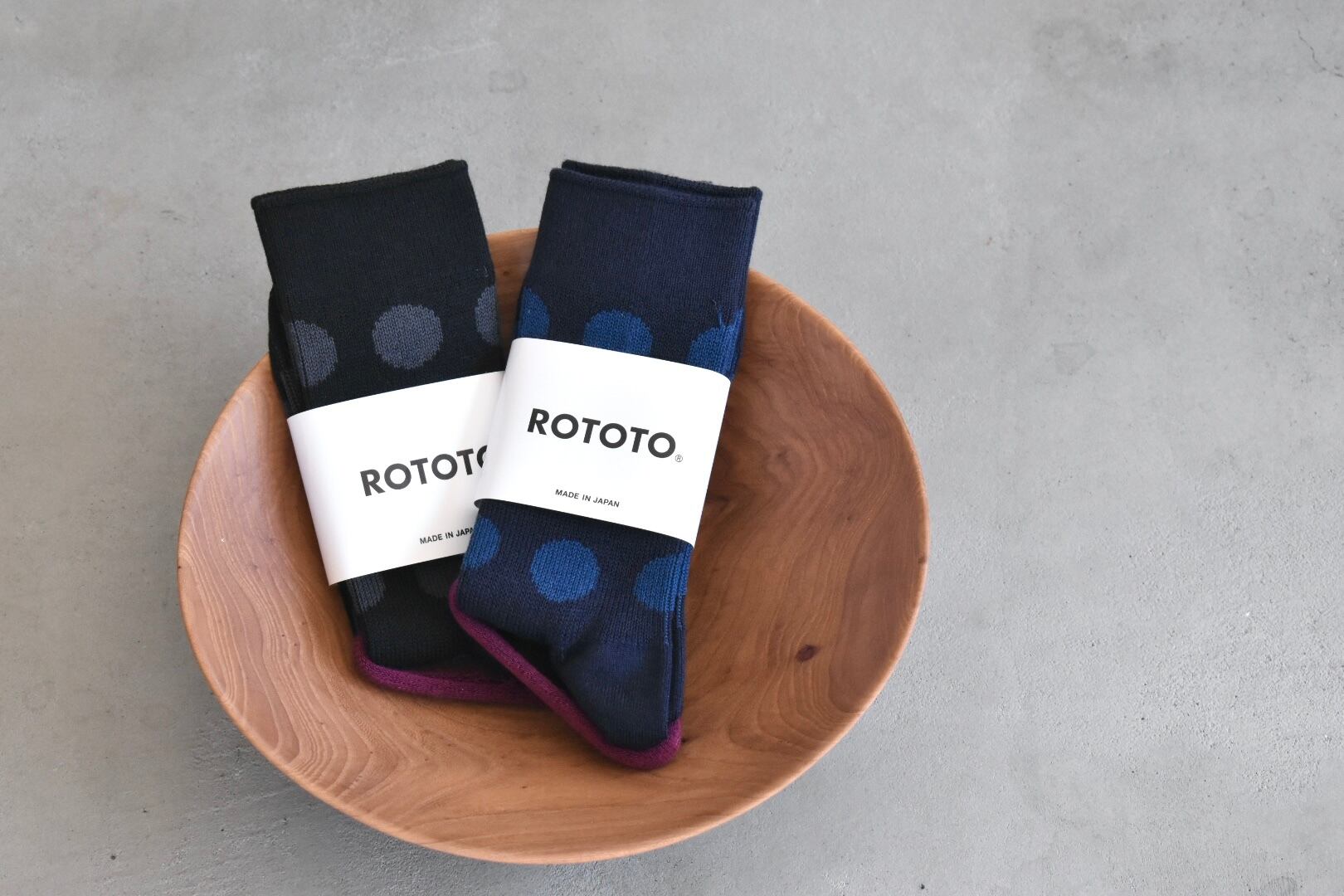 ROTOTO | PORTHOLE DOT SOCKS ポートホール ドット 水玉 靴下