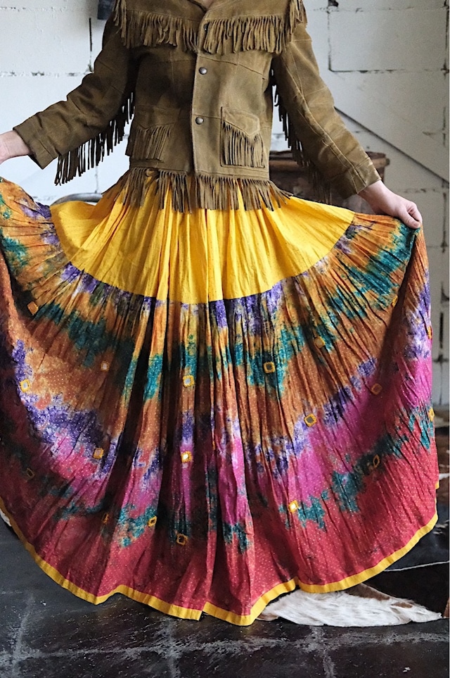 Tie-dyed ethnic skirt